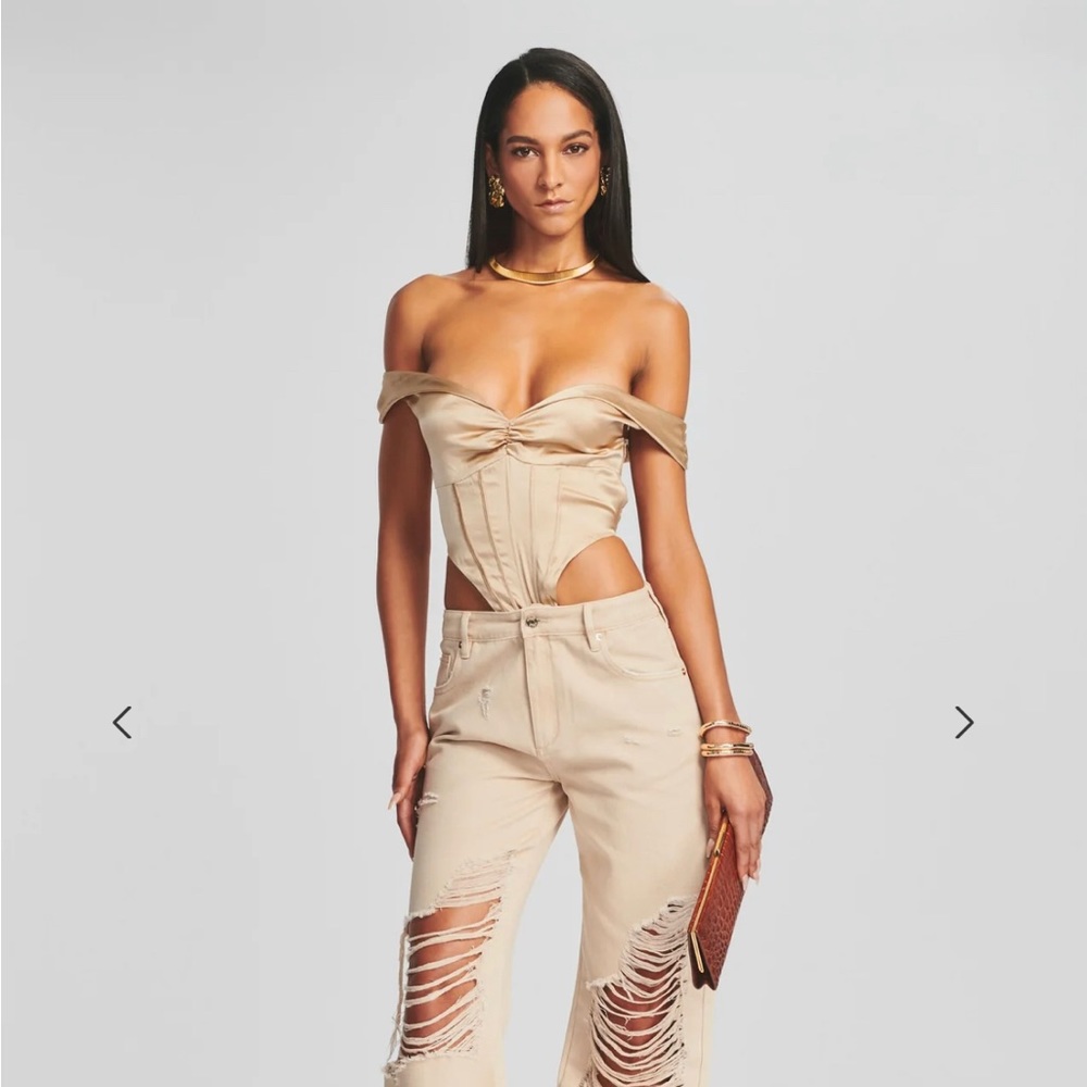 ROZIK SILK BODYSUIT - NUDE
